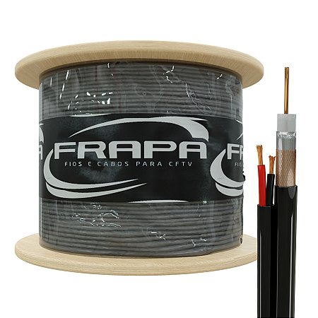CABO EVOHD 4MM  -  DUPLA BLINDAGEM + BIP 24AWG 300M - PRETO
