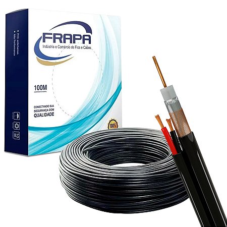 CABO EVOHD 4MM  -  DUPLA BLINDAGEM + BIP 24 AWG 100M - PRETO
