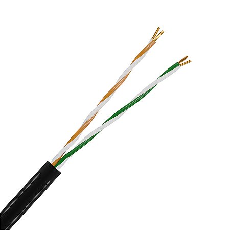 CABO CFTV 2 PARES TORCIDOS CCA 0,51MM PRETO 300M