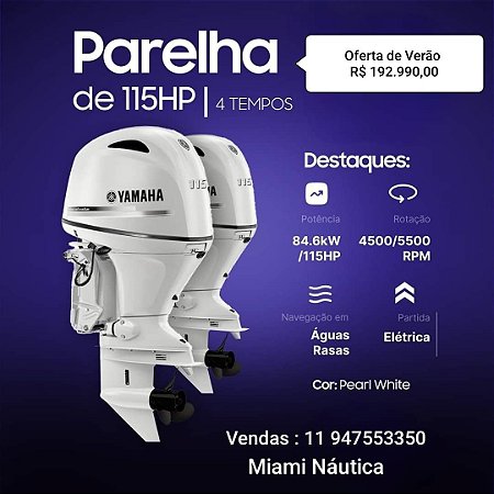 PARELHA MOTOR DE POPA YAMAHA 115 HP OKM