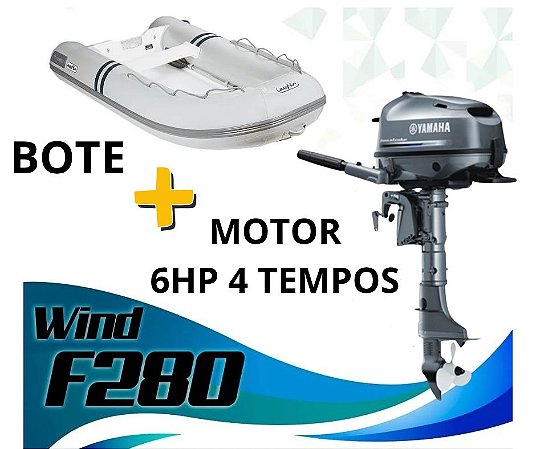 BOTE INFLAVEL WIND 280 + MOTOR DE POPA YAMAHA 6 HP OKM