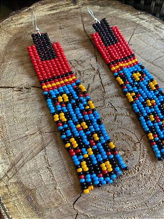 Brinco Maia Vermelho e Azul