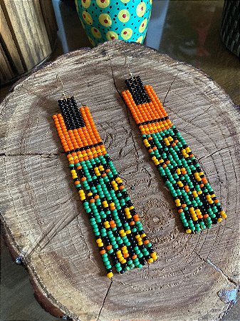 Brinco Maia Laranja e Verde