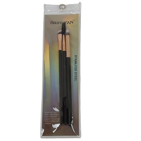 Kit 3 Pincéis de Maquiagem para Olhos