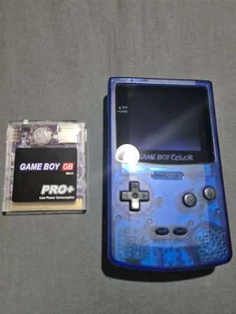GameBoy Color com Tela OLED e Carcaça Azul Translúcida