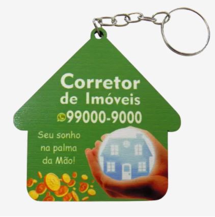 Chaveiro de MDF Casinha para Sublimação Pct-6un