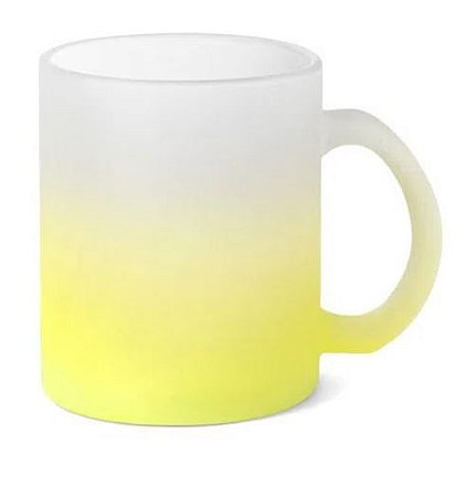 Caneca de Vidro Jateado Degrade Verde Limão - 325ML