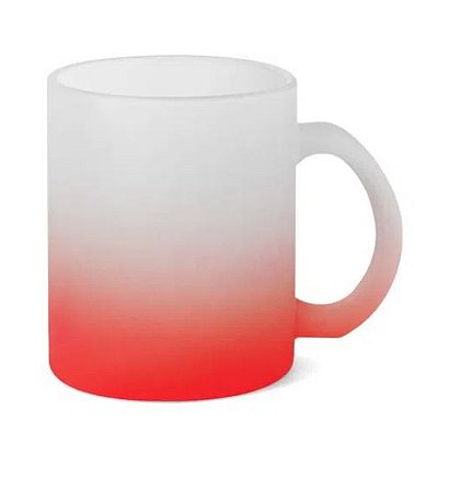 Caneca de Vidro Jateado Degrade Vermelho - 325ML