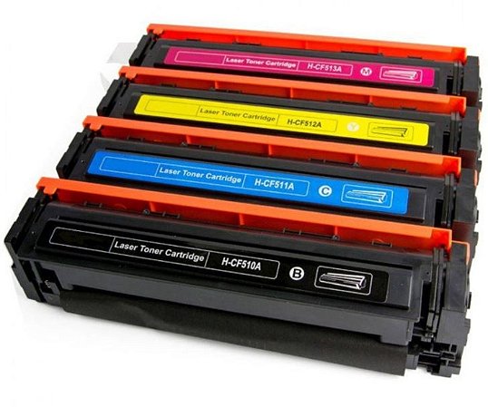 Kit 4 Toner Compatível HP CF510A CF511A CF512A CF513A 204A M154A M154NW M181FW M180NW
