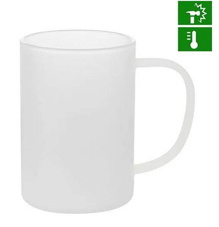 Caneca de Vidro Borossilicato Jateado - 300ml