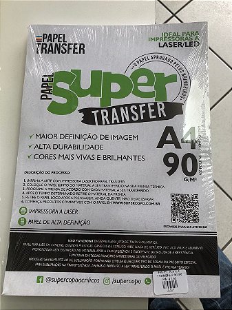Papel Super Transfer 90gr 100 Folhas A4