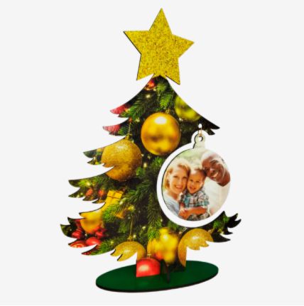 Árvore de Natal em MDF ( 1 Bola ) - Teteu Foto-Produtos