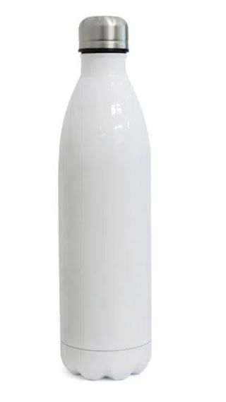 Garrafa Térmica para Sublimação em Aço Inox Branco com Parede Dupla - 750ml