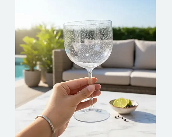 Taça Gin 550ml Cristal com Glitter