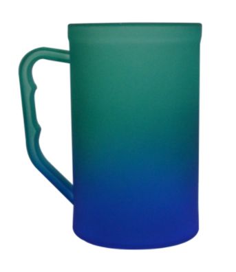 Caneca Chopp 500ml Degradê Bicolor Azul Com Verde Escuro