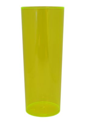 100 Copo Long Drink capacidade de 330ml Amarelo Neon para Transfer Laser ou Serigrafia