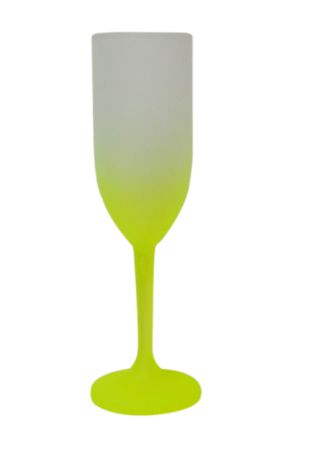 Taça Champanhe 190ml Degradê Amarelo Neon
