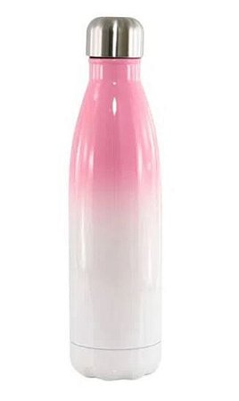 Garrafa Térmica para Sublimação Bicolor Rosa com Parede Dupla - 500ml