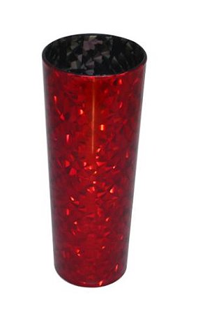 Long Drink Metalizado Mosaico Vermelho com Interna Cristal Para Transfer Laser ou Serigrafia 1un