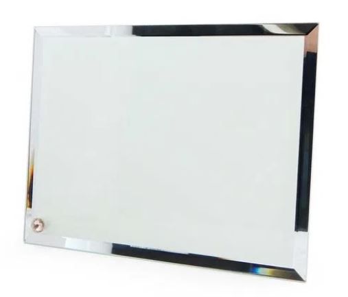 Porta-retrato de Vidro Borda Espelhado para Sublimação 23x18cm