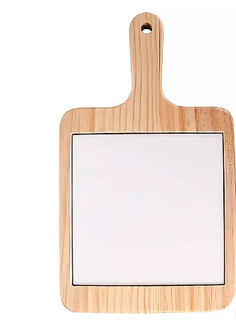 Tábua de Corte - Bambú com Azulejo - Quadrado - 18x18cm - Sublimação