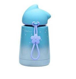 Garrafa Térmica Tampa Gatinho Baby Azul Claro com Parede Dupla Azul infantil - 300ml