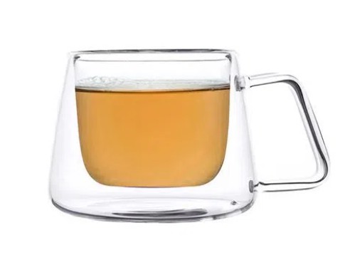 Xícara de Vidro Cristal Double Wall Elegance de Chá para Sublimação - 170ml