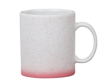 Caneca Cerâmica Splash delicadinha Branca Rosa degradê Fosca 310ml ( 1 unidades)