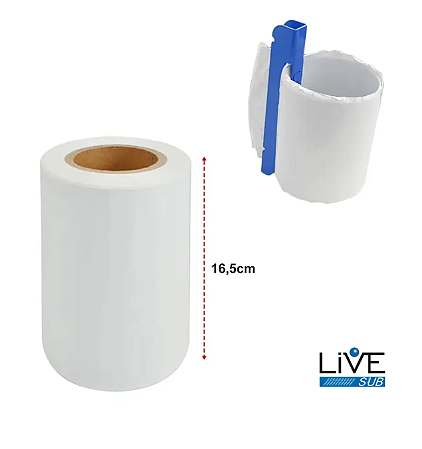 Filme Plástico Termo Encolhível para uso em Sublimação 16,5cm x 50mts