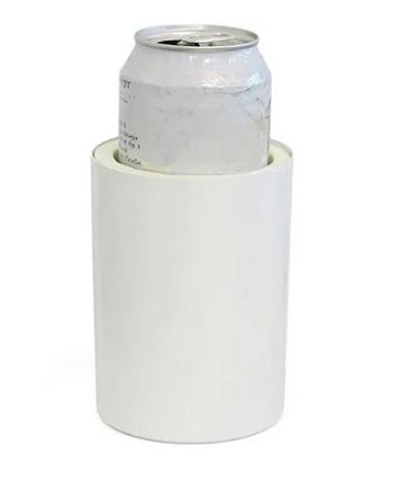 Porta Latão Branco Térmico de Alumínio com Isopor para Sublimação - 475ml