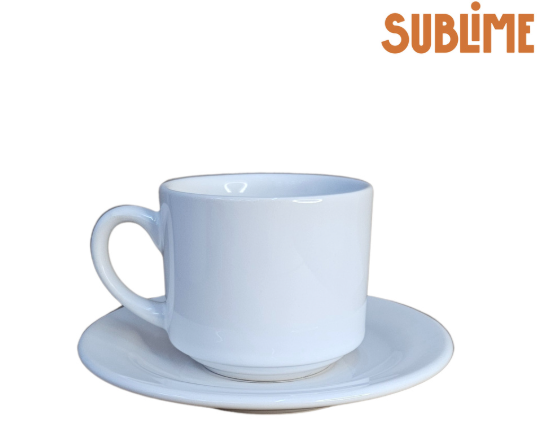 Xícara de Café com Pires para Sublimação - 180ml - Sublime
