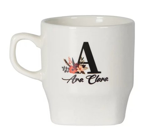 Canecas Perla Curvada Para Sublimação de Cerâmica Branca 240ml