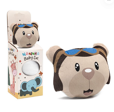 Kit Naninha de Plush com Almofada para sublimação - Urso Aviador