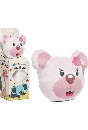Kit Naninha de Plush com Almofada para sublimação - Urso Rosa