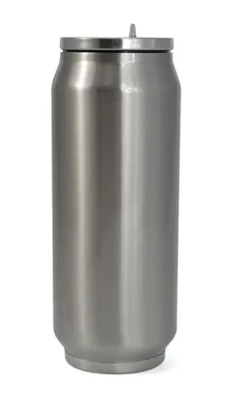 Lata Térmica para Sublimação em Aço Inox Prata com Parede Dupla - 500ml