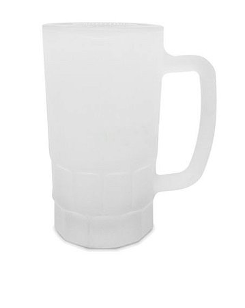 Caneca de Chopp com Base Trabalhada em Vidro Jateado para Sublimação - 550ml