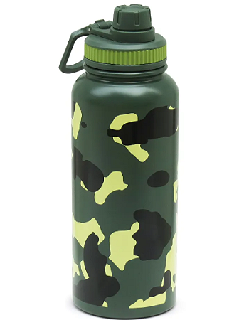Garrafa Térmica para DTF-UV com Parede Dupla Tampa Cantil Camuflada - 900ml