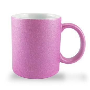 Caneca para Sublimação de Cerâmica Glitter Pink Importada