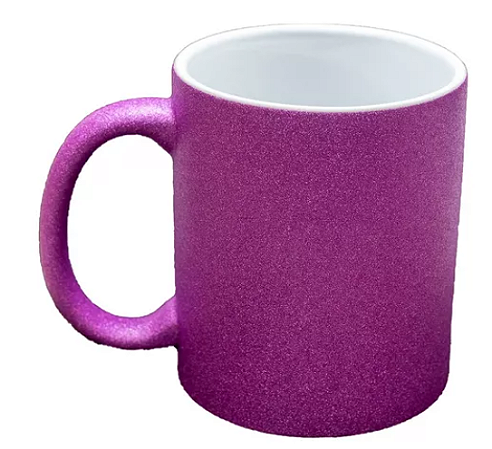 Caneca para Sublimação de Cerâmica Glitter Pink Importada