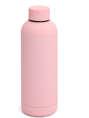 Garrafa Térmica para Sublimação com Parede Dupla Tampa Reta Rosa Fosca Modelo Classic - 500ml