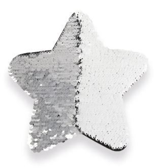 OBM - Aplique de Lantejoulas Estrela Prata e Branco - 19cm