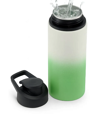 Squeeze de Alumínio Mágico Fosco Verde Tampa Pressão para Sublimação - 500ml