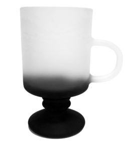 Taça de Vidro Degrade Preta Capuccino para Sublimação - 350ml