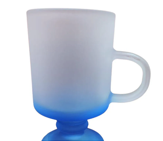 Taça de Vidro Degrade Azul Capuccino para Sublimação - 350ml