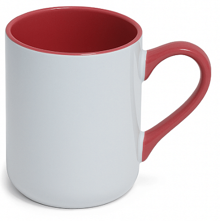 Caneca Imperial Branca com Alça e Interior Vermelha  – 325ml