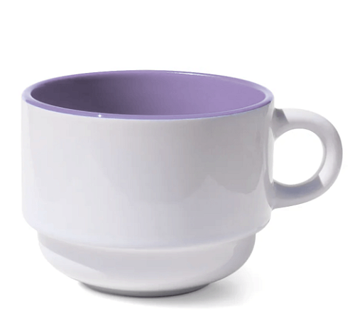 Xícara Reposição de Torre para Sublimação com Interior Colorido Lilás - 180ml