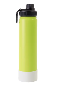 Garrafa Térmica Para Sublimação de Inox Verde Fosca Com Base de Silicone Branca de 750ml
