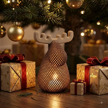 Porta Vela Decoração Natal / Alce Tealight