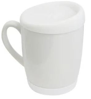 Caneca com Tampas e base de Silicone P/Sublimação Branca