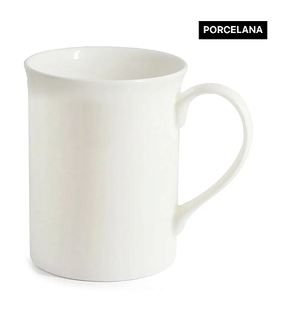 Caneca de Porcelana Branca Borda Curva para Sublimação Branca Apolo - 295ml